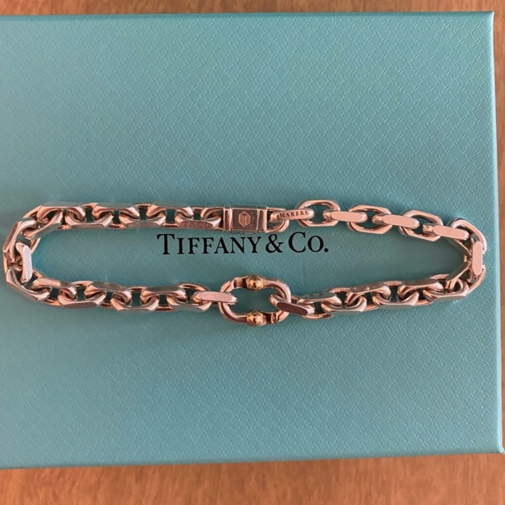 Tiffany & Co sterling and 18k
Makers Bracelet.